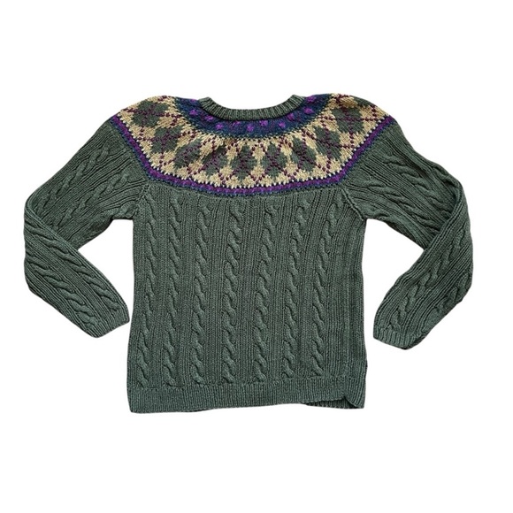 VINTAGE PENDLETON Women's Cozy Fair Isle Green Button Cardigan Sweater Sz S - Picture 6 of 6